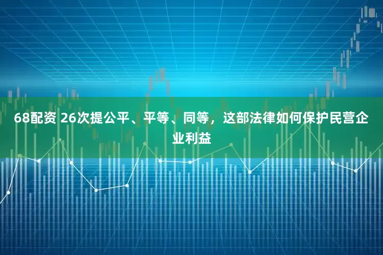 68配资 26次提公平、平等、同等，这部法律如何保护民营企业利益